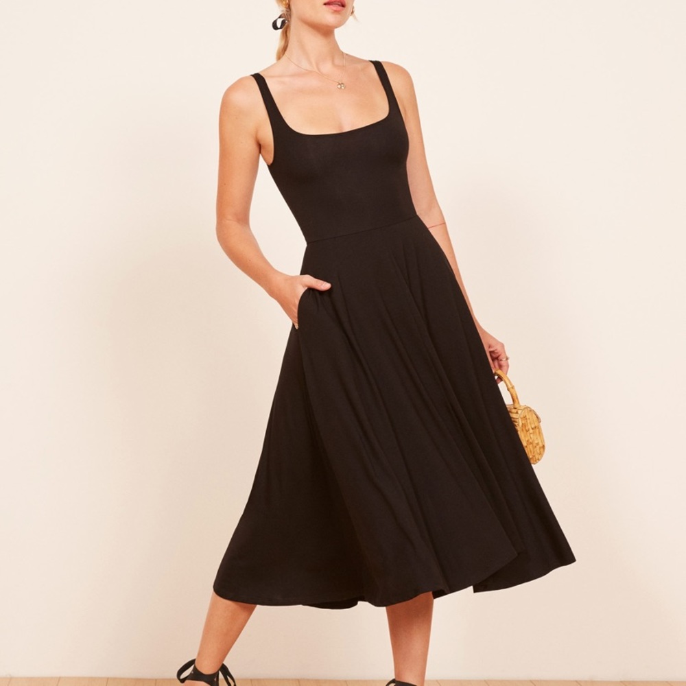 Reformation Midi Dress in Nude